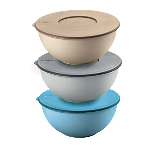 Limited-time offer: Fratelli Guzzini Set of 3 Containers with Lids, 16 cm, Beige/Grey/Blue from 14.05 GBP to 14.05 GBP (save 0%)