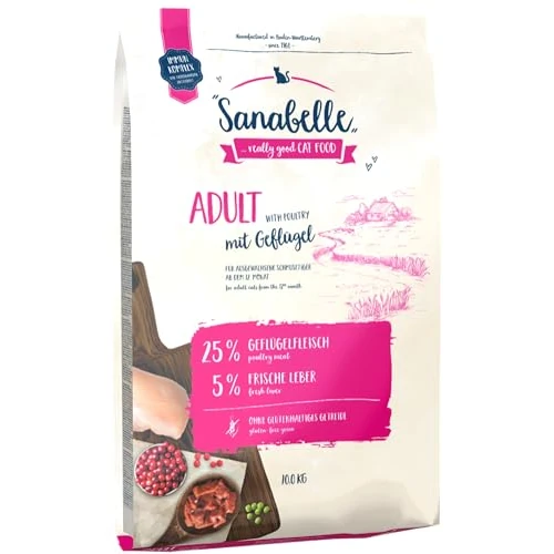 Sanabelle Adult con Pollame | Cibo secco per gatti adulti (da 12 mesi) | 1 x 10000 g