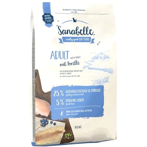 Sanabelle Adult with Trout Dry cat food for adult cats (from 12 months), 10.50 kg