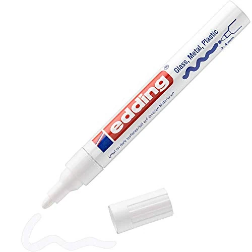 Offerta a tempo: Edding 750 Marcatore a Vernice Lucida, Bianco, 1 Pennarello, Punta Rotonda 2-4 Mm, Pennarello Indelebile per Vetro, Pietra, Legno, Plastica, Carta, Impermeabile, Alta Copertura - 55% da 8.20 € a 3.67 €