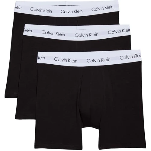 Calvin Klein Herren 3er Pack Boxershorts Briefs Boxer Brief Stretch, Schwarz (Black), L