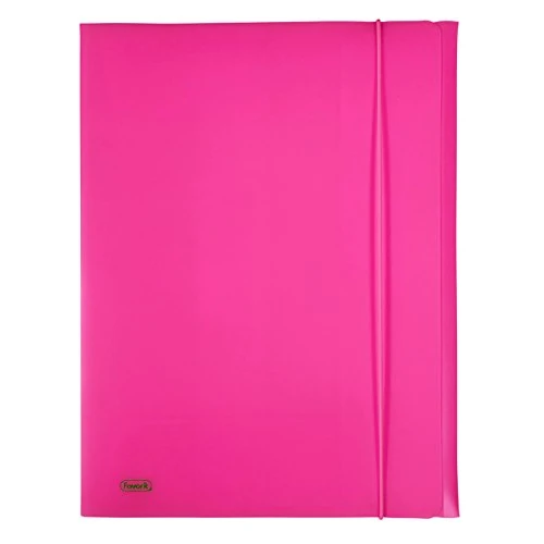 Offerta a tempo: Favorit 400102284 Cartella 3 Lembi con Elastico, 24x33 cm, Fucsia Fluo - 0.00% da 7.31 € a 7.31 €