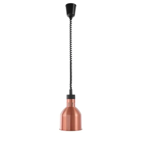 Offerta a tempo: HENDI Lampada di calore a sospensione regolabile in altezza, cilindrica, lampada termica a infrarossi per cucina e mantenimento degli alimenti caldi, 230V, 250W, ø175x(H)250mm, alluminio rame - 0.00% da 80.98 € a 80.98 €