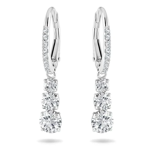 Offerta a tempo: Swarovski Orecchini Attract Trilogy Round, Bianco, Placcatura Rodio - 15% da 79.00 € a 67.07 €