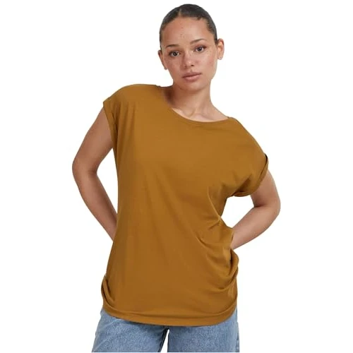 Urban Classics Camiseta Mujer de Hombros Amplios Mujer Camiseta Negro Ancho