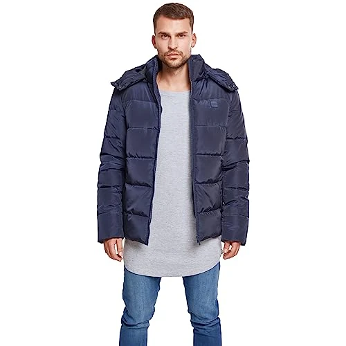 Limited offer: Urban Classics - HOODED PUFFER Winter Jacket navy - S from 115.00 EUR to 115.00 EUR (save 0%)