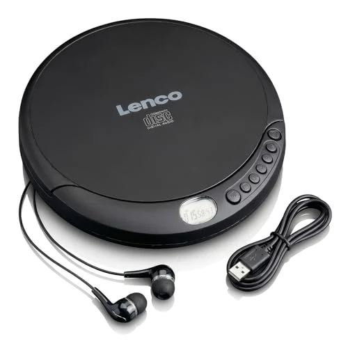 Limited-time offer: Lenco CD-010 - Portable CD Player Walkman - Diskman - CD Walkman - with Headphones and Micro USB Charging Cable - Black from 37.39 £ to 37.39 £ (save 0.00%)