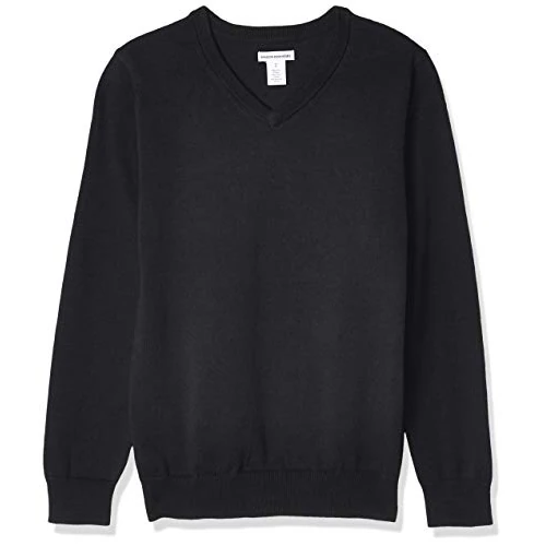 Offerta a tempo: Amazon Essentials Maglione con scollo a V per uniforme da ragazzo, in cotone, colore nero mélange, - 5% da 12.67 € a 12.04 €