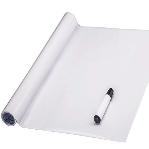 Offerta a tempo: FENTIS Lavagna Adesiva Pellicola di Lavagna Bianca Auto-Adesiva Carta Adesivo da Parati Bianca Adatto per Fai da Te, Aula di Scuola, Casa, Ufficio 44x200cm - 0.00% da 14.99 € a 14.99 €