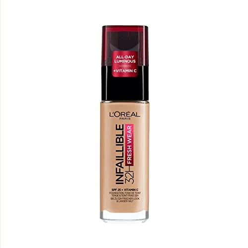 Oferta limitada: L'Oréal Paris, Base de maquillaje Líquida Infaillible 32h Fresh Wear, Para todo tipo de piel, Larga duración, Tono: Beige Doré (140), 30 ml de 18.69 EUR a 14.80 EUR (ahorro 21%)
