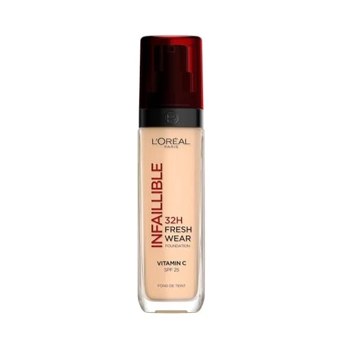 Offerta a tempo: L'Oréal Paris Fondotinta Liquido Infaillible 32H, Coprente a Lunga Tenuta con Protezione Solare SPF25, Formula Waterproof e Idratante, Tonalità: 100 Lin - 43% da 19.95 € a 11.39 €