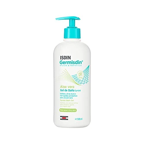 ISDIN Germisdin Aloe Vera Gel Doccia (500 ml) | Gel Doccia Corpo all'Aloe Vera | Agenti con Proprietà Antimicrobiche | Consigliato per Pelli Secche