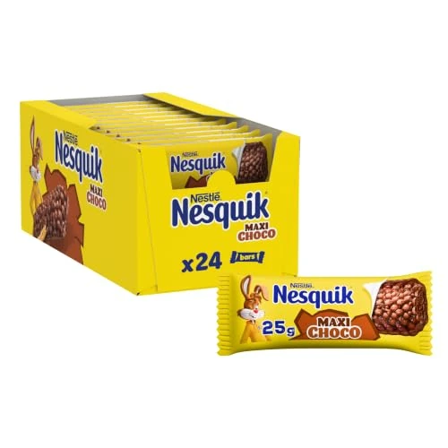 Offerta a tempo: NESQUIK Maxi Choco Barrette Cereali Integrali al Cioccolato 24 Barrette 25g - 0.00% da 7.96 € a 7.96 €