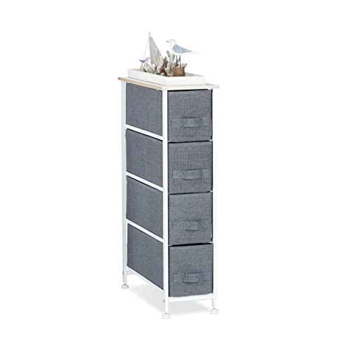 Oferta limitada: Relaxdays Cajonera Multiusos con 4 Cajones, Metal-Tela, Gris, 76 x 20 x 48 cm de 44.99 € a 44.99 € (ahorro 0.00%)