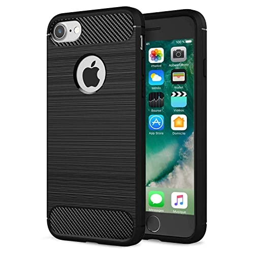 Offre limitée : NEW'C Coque pour iPhone 8 / iPhone 7, Noire Effet Fibre de Carbone de 6.89 € à 6.89 € (0.00% de remise)