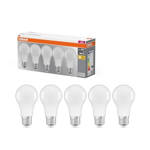 Oferta limitada: Osram Lámpara LED Base Classic A, casquillo E27, Blanco cálido, 2700 K, 8, 50 W, recambio para bombillas de 60 W 5 piezas de 9.99 EUR a 6.74 EUR (ahorro 33%)