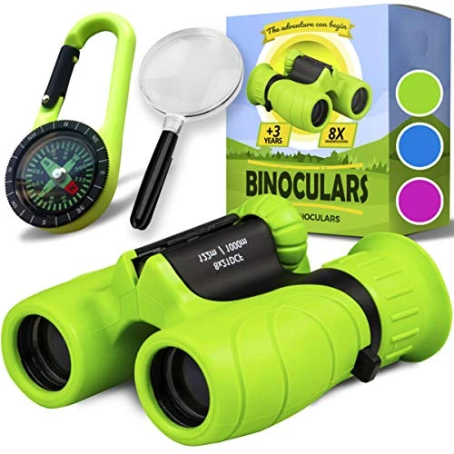 Binocolo Bambini - Regalo ottimale - pasqua - Forte ingrandimento 8X21 - Set Esploratore Completo con Lente d'Ingrandimento e Bussola - Giochi per bambino e bambina di 3-12 anni - La Pasqua
