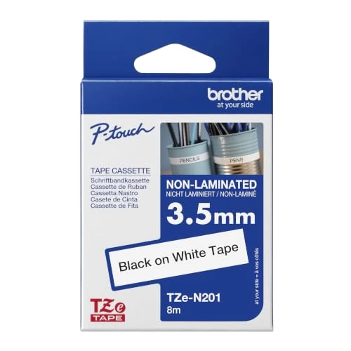 Offerta a tempo: Brother TZEN201 Nastro Non laminato da 3.5 mm (8 m) Nero/Bianco - 0.00% da 11.23 € a 11.23 €