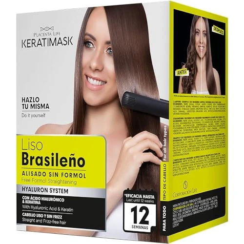 Limited offer: PLACENTA LIFE KERATIMASK Brazilian Straightening Kit with Keratin and Hyaluronic Acid - Keratin Treatment- Get a perfect smooth, shiny and silky- Formaldehyde FREE from 23.08 EUR to 23.08 EUR (save 0%)