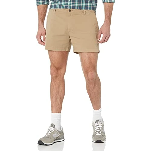 Offerta a tempo: Amazon Essentials Pantaloncini Chino Slim Fit Elasticizzati Comodi e Senza Pieghe sul Davanti 13cm Uomo, Marrone Kaki, 29W - 33% da 23.50 € a 15.68 €