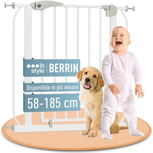 Oferta limitada: IB STYLE Barrera de Seguridad Berrin - Valla de Seguridad, para Puertas y Escaleras, Apertura Una Mano, Doble Bloqueo, Perros y Mascotas, Blanco, Ancho: 67-75 cm de 59.95 € a 59.95 € (ahorro 0.00%)