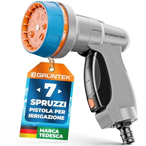 Tijdelijke aanbieding: Grüntek tuinspuit - Multifunctionele handspuit met 7 soorten sproeiers, ergonomisch spuitpistool met universeel kliksysteem voor bloemen, perken, struiken, bomen, heggen, auto's & fietsen van 13.99 € naar 13.99 € (0.00% korting)