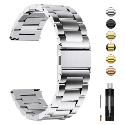 Offre limitée : Fullmosa 22mm Bracelet en Acier Inoxydable pour Samsung/Garmin, Argent de 20.57 € à 23.99 € (-16.63% de remise)