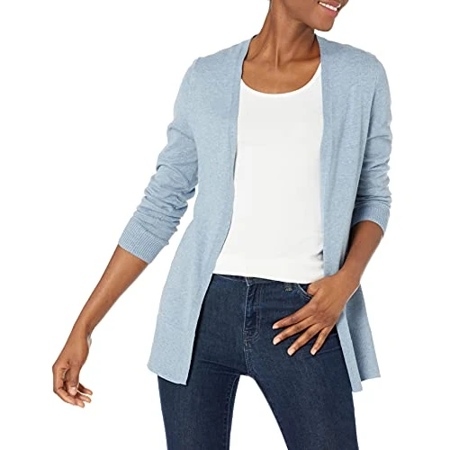 Zeitlich begrenztes Angebot: Amazon Essentials Damen Sommer Strickjacke Leicht Ohne Knöpfe (in Übergröße erhältlich), Indigoblau Meliert, XXL von 21.15 € auf 21.15 € (0.00% Rabatt)