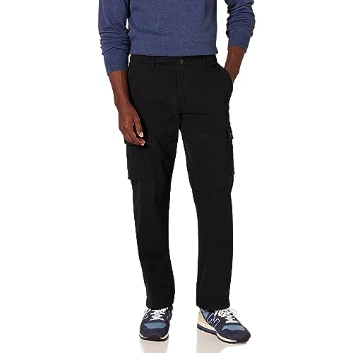 Offerta a tempo: Amazon Essentials Pantaloni Cargo da Lavoro Elasticizzati a Taglio Dritto (Disponibili in Taglie Forti) Uomo, Nero, 35W / 28L - 0.00% da 22.23 € a 22.23 €