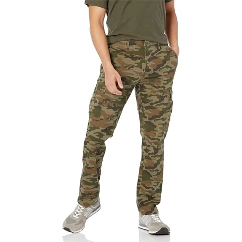 Offerta a tempo: Amazon Essentials Uomo Pantaloni Cargo in Cotone Elasticizzato Vestibilità Slim, Verde Mimetica, 34W / 34L - 36% da 32.50 € a 20.90 €