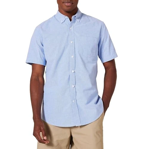 Oferta limitada: Amazon Essentials Camisa Oxford de Manga Corta de Corte Estándar 100% Algodón Hombre, Azul, XS de 19.50 € a 19.50 € (ahorro 0.00%)