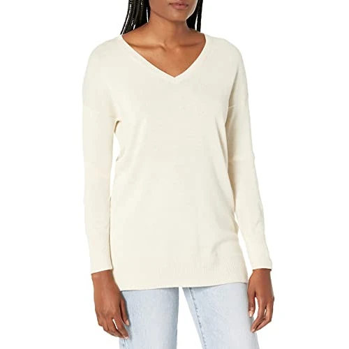 Offerta a tempo: Amazon Essentials Maglione A Tunica Leggero A Maniche Lunghe Con Scollo A v (Disponibile In Taglie Forti) Donna, Avena Puntinato, M - 0.00% da 15.88 € a 15.88 €