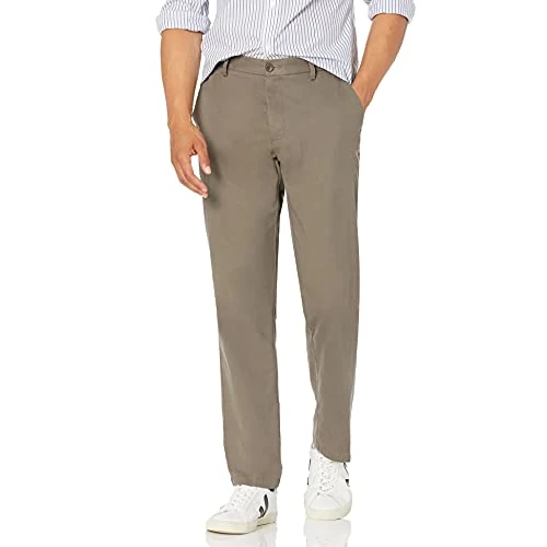 Oferta limitada: Amazon Essentials Pantalón Chino sin Pinzas Antiarrugas de Ajuste Recto Hombre, Gris Topo, 32W / 28L de 23.70 € a 23.70 € (ahorro 0.00%)