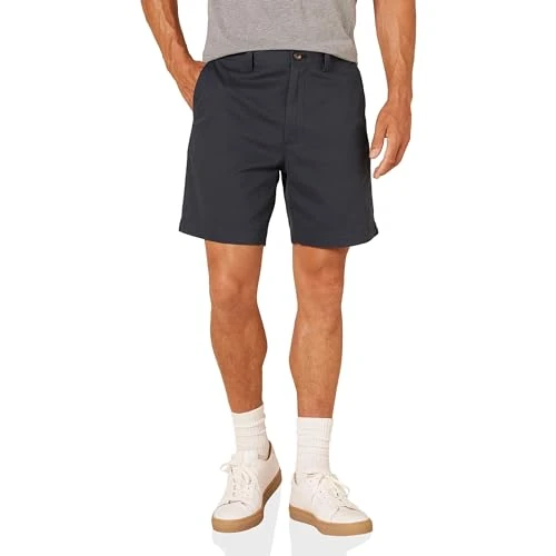 Offerta a tempo: Amazon Essentials Pantaloncini Chino Taglio Classico Da 18 cm Uomo, Blu Marino Scuro, 29W - 0.00% da 18.64 € a 18.64 €