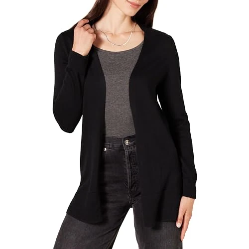 Offerta a tempo: Amazon Essentials Cardigan da Donna Leggero ed Elegante Aperto sul Davanti, (Disponibile in Taglie Forti), Nero, XL - 16% da 28.40 € a 23.80 €