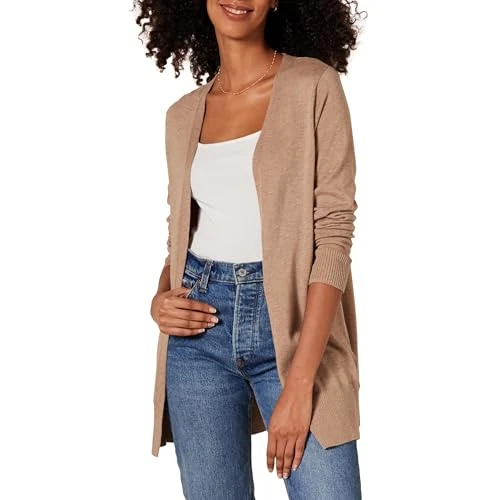Oferta limitada: Amazon Essentials Open-front Cardigan, chaqueta punto Mujer, Beige (Camel Heather Cam), XX-Large de 19.60 € a 19.60 € (ahorro 0.00%)