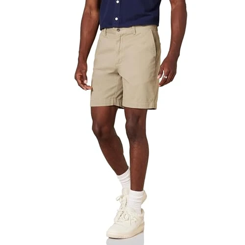 Oferta limitada: Amazon Essentials Pantalones Cortos Chinos de Corte Ajustado de 18cm Hombre, Caqui, 40W de 23.10 € a 23.10 € (ahorro 0.00%)