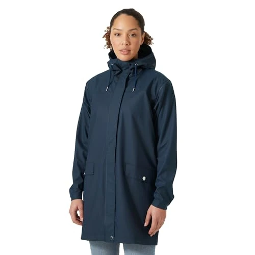 Zeitlich begrenztes Angebot: Helly Hansen Damen Moss Rain Coat Jacke, 597 Navy, M EU von 135.00 € auf 53.28 € (61% Rabatt)