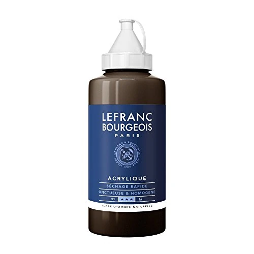 Lefranc Bourgeois 300427 delikatna farba akrylowa, o wysokiej pigmentacji, dobre krycie, kremowa, jednorodna tekstura, odporna na starzenie, światłoodporna, butelka 750 ml - Umbra Natur