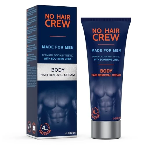 Offerta a tempo: NO HAIR CREW Crema Depilatoria Corpo Uomo 200 ml – Depilazione Delicata per Petto, Schiena e Ascelle – Pelle liscia, senza tagli né irritazioni da rasatura - 0.00% da 11.90 € a 11.90 €