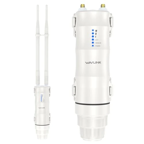 Offerta a tempo: WAVLINK AC600 Dual Band - Ripetitore esterno WiFi, punto di accesso wireless, ripetitore/modalità Ap/Router/WISP, 2,4 GHz 150 Mbps + 5 GHz 433 Mbps, modello di PoE passivo, 100 m+,bianco - 0.00% da 79.99 € a 79.99 €