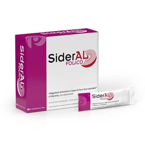Oferta ograniczona: SiderAL Folico Integr. Karmienie żelaza sukrosomalnego, kwas foliowy, Vitam B12, D, C, dla kobiet, ciąży, karmienia piersią, cykl menstruacyjny, 20 biustów z 108.98 EUR na 108.98 EUR (znizka 0%)