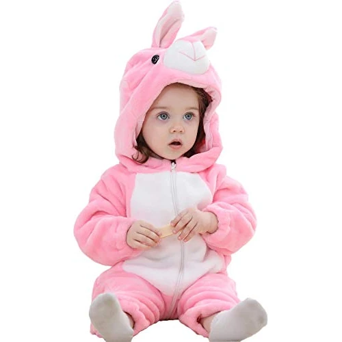 Offre limitee: Ensemble Unisexe BéBé Cute Animal Barboteuse GrenouillèRes Combinaison Pyjama Avec Fermeture éclair 0-24 Mois (Lapin Rose,0-6 Mois,70cm) de 16.99 EUR a 16.99 EUR (economie 0%)