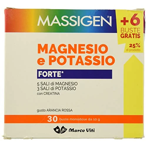 Magnesio e Potassio Integratore 30 Bustine Massigen Forte