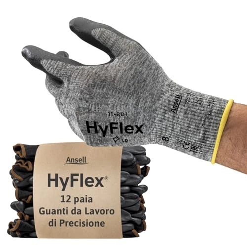 Oferta ograniczona: Ansell HyFlex 11-801, Wielofunkcyjne rękawice robocze, Rękawice mechaniczne z ulepszoną technologią chwytania i komfortu, Szare, Czarne, XS (12 par) z 123.18 EUR na 123.18 EUR (znizka 0%)