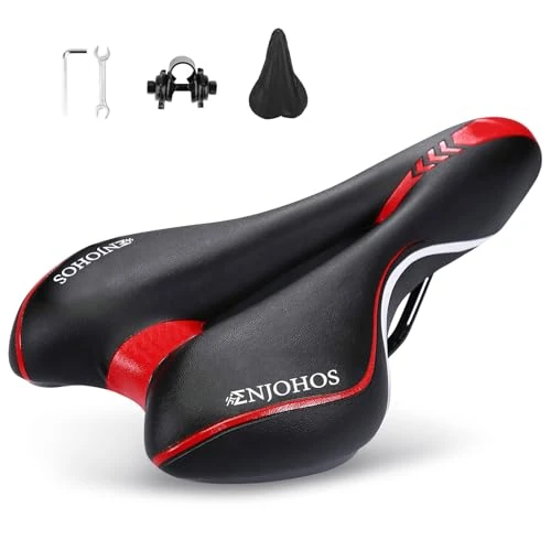 Oferta limitada: ENJOHOS Sillín de Ciclismo, Asiento de Bicicleta Sillín de Asiento de Bicicleta de Gel Cómodo Silla de Montar (Rojo) de 21.99 € a 21.99 € (ahorro 0.00%)