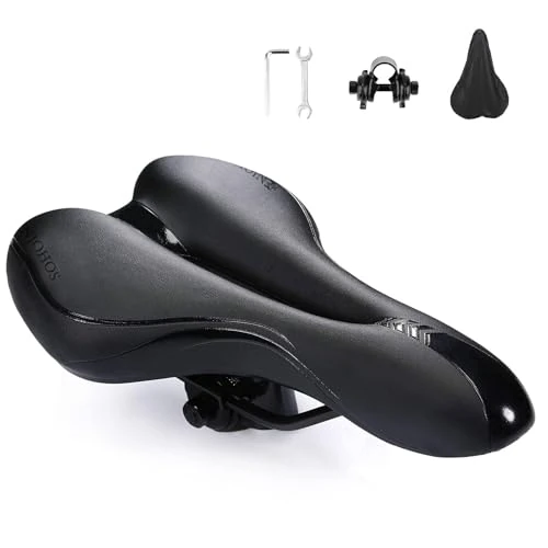 Offerta a tempo: ENJOHOS Sella MTB Antiprostata Comoda, Sella Bici da Corsa Impermeabile, Sellino Bici Morbido Uomo Donna per Mountain Bike, Gravel, da Strada, Pieghevole (Nero) - 25% da 39.99 € a 29.99 €