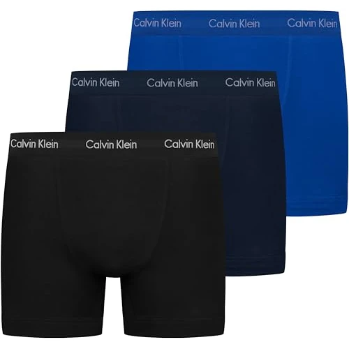 Calvin Klein Homme Boxer Lot De 3 Caleçon sous-Vêtement, Multicolore (C-Black/Blu/Blu), XL