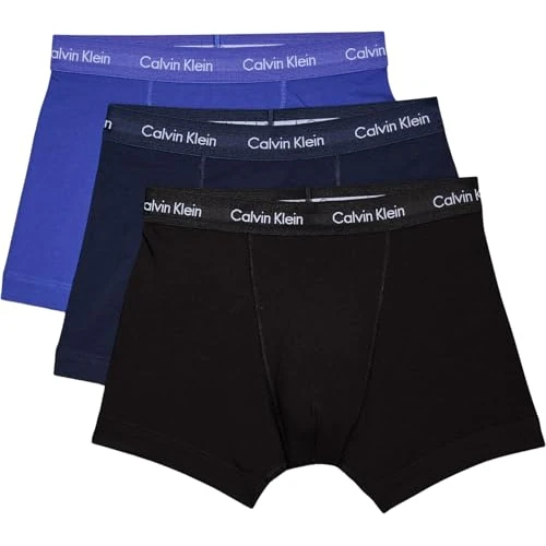 Calvin Klein Homme Boxer Lot De 3 Caleçon sous-Vêtement, Multicolore (C-Black/Blu/Blu), L