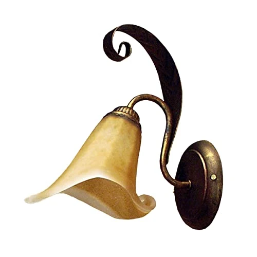 Offerta a tempo: ONLI 4230/Ap Applique in Metallo Marrone spennellato Oro e Vetro Ambra - 18% da 42.70 € a 34.87 €